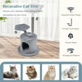 thumbnail image 6 of Pefilos 42" Cat Tree Tower, Small Cat Condo with Curved Metal Supporting Frame, Cat Tree House with Perch and Hanging Ball, Gray, 6 of 7