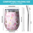 thumbnail image 5 of 12oz Stemless Wine Tumblers Princess Castle Pattern Vacuum Insulated Stainless Steel Travel Tumbler Cups Mug with Lid and Straw for Champaign,Cocktail,Beer with Cleaning Brush, 5 of 5