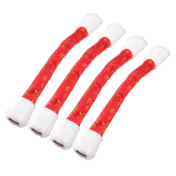 4 Pcs Door Handle Protector Refrigerator Christmas Fridge Cover Red