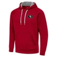 thumbnail image 2 of Men's Antigua Scarlet San Francisco 49ers Brushed Carbon Victory Pullover Hoodie, 2 of 4