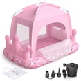 thumbnail image 1 of Cama inflable para niños pequeños QPAU Princess con tienda de campaña y bomba eléctrica, 1 of 7