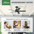 thumbnail image 2 of Hunter 44 inch Indoor Ceiling Fan with LED Light - Black Ceiling Fan with Pull Chain, For Bedroom, Living Room, or Kitchen, Standard Mount, No Remote, 5 Blades - Erling 51707, Matte Black, 2 of 14