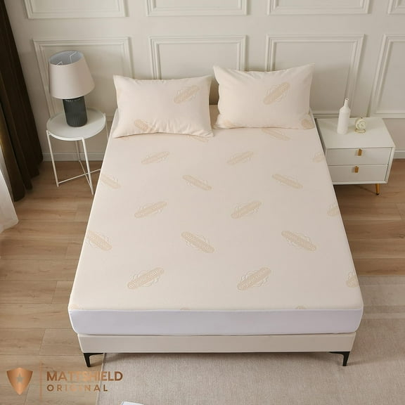 Waterproof Organic Cotton Mattress Protector Queen - Breathable & Skin-Friendly