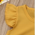 thumbnail image 3 of Seyurigaoka Baby Girls Summer Clothes Set Yellow Ruffle Chiffon Tops+Floral Skirt Outfits, 3 of 6