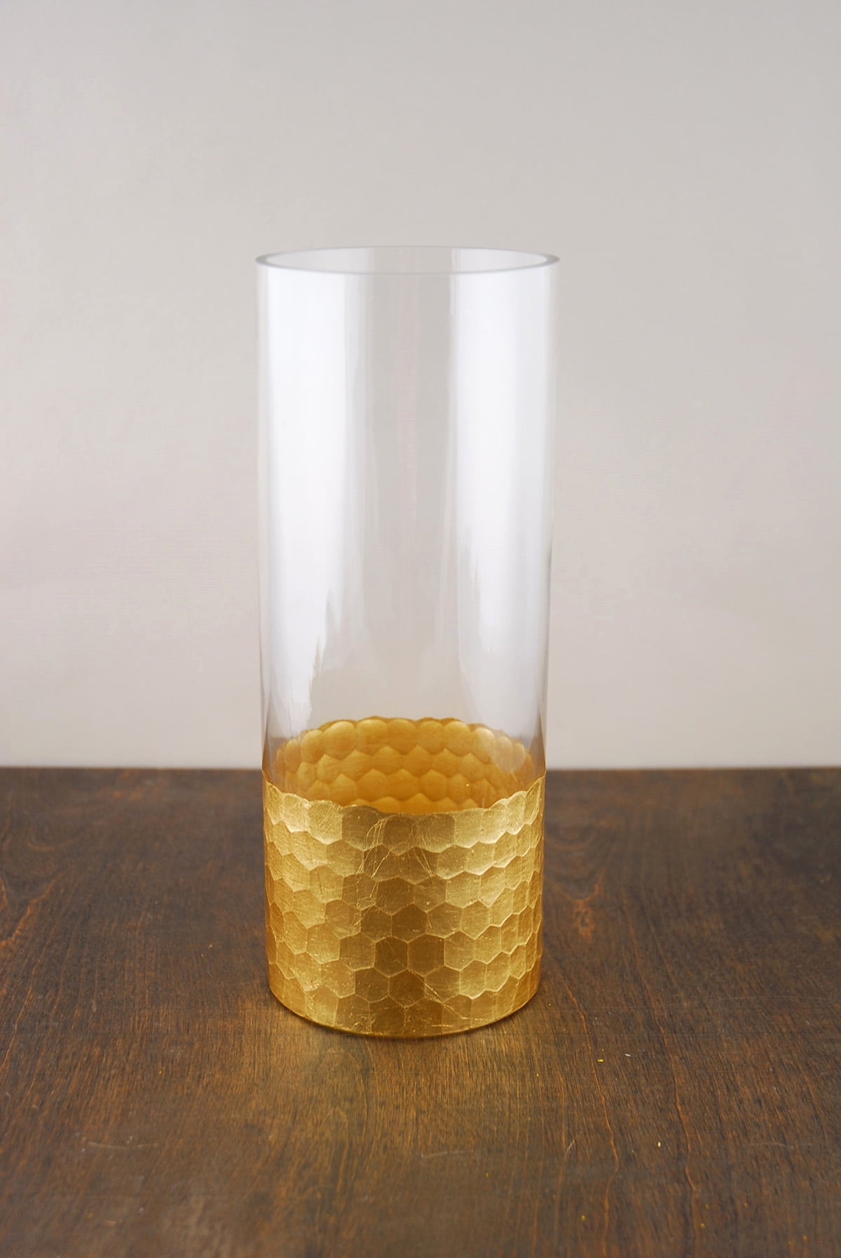 Gold Cylinder Vase 10 inch x 4 inch
