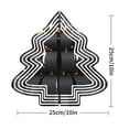 thumbnail image 7 of Stylish Metal Hanging Christmas Tree Wind Spinner - Modern Black & White Concentric Circles with Glowing Yellow Lights for Garden Decor, 7 of 7