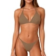 thumbnail image 4 of JoveMarine Women's Halter Neck Tie-Dye Bikini Set, Two-Piece with Padded Cups & Wire-Free, Sexy Beach Swimsuit, Unique Bikinis for Women,Coffee S, 4 of 4