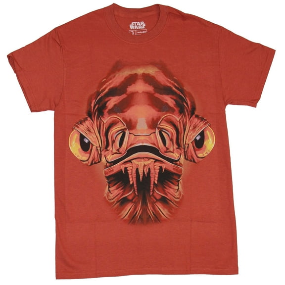 Star Wars Mens T-Shirt - Admiral Ackbar Giant Red Face Image (Small)