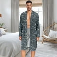 thumbnail image 5 of Dailycode Men Robe Lightweight Soft Bathrobes Kimono Nightgown Cartoon Dark Clouds, 5 of 6