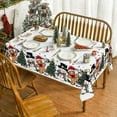 thumbnail image 2 of Christmas Tablecloth 60×84 Inch Rectangular, Gingerbread Man Tree Snowman White Washable Table Cover for Party Picnic Dinner Decor, 2 of 6