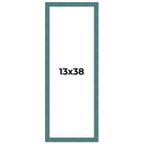 13x38 Frame Blue Rustic Barnwood Solid Wood Picture Frame Width 1.25 Inches | Interior Depth 0.5