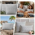 thumbnail image 5 of White Black Striped Outdoor Waterproof Pillow Covers, Abstract Modern Art Irregular Stripe Decorative Rectangle Throw Pillowcase Sofa Cushion Sham for Patio/Couch/Chair, 20"x12" 2 Pack, 5 of 8