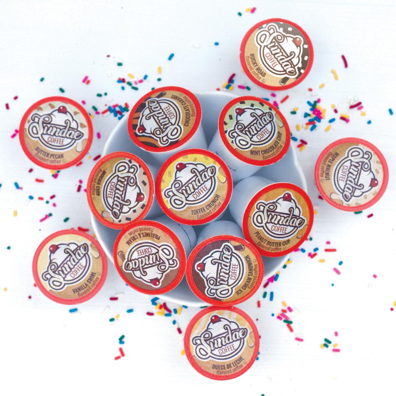 Sundae Ice Cream K-Cup Coffee Pods, 48 Count Variety Pack for Keurig Brewers