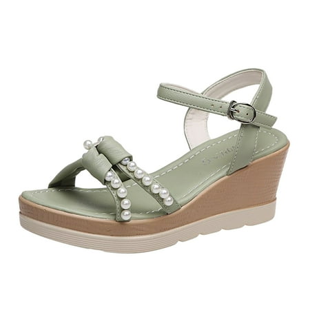 

WANYNG Fashion Womens Casual Shoes Breathable Wedges Thick Soled Outdoor Leisure Sandals Girls Sandals Tan Womens Clog Sandals Size 9