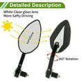 thumbnail image 5 of Unique Bargains Universal Motorcycle Rear View Mirrors Adjustable Bar End Side Mirrors Mount Aluminum Plastic 1 Set Black White M8 Prismatic Shape, 5 of 6