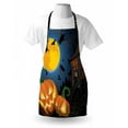 thumbnail image 2 of Halloween Apron Gothic Halloween Haunted House Party Theme Design Trick or Treat for Kids Print, Unisex Kitchen Bib Apron with Adjustable Neck for Cooking Baking Gardening, Multicolor, by Ambesonne, 2 of 2
