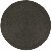 Jaipur Art And Craft Modern 100x100 CM (3.33 x 3.33 Square feet)(39 x 39.00 Inch)Black Round Jute AreaRug Carpet throw