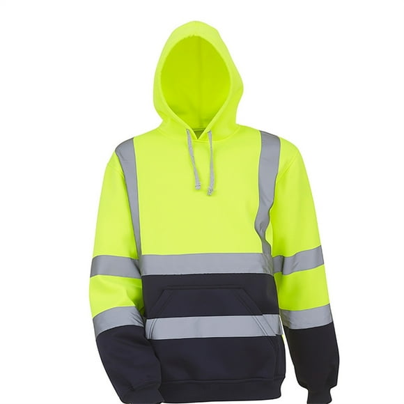 VEKDONE Hauts de Sécurité Réfléchissants pour Hommes Haute Visibilité Travail Réfléchissant Construction Chandails à Capuche Imperméables à Cordon Chandail à Capuchon avec Poche Vert XXXXXL