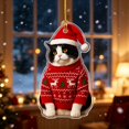 thumbnail image 6 of 2026 Christmas Home Party Decoration Cute Christmas Tree Decorations Flat Printed Acrylic Christmas Hanging Ornaments Lovely Pet Pendant For Xmas Party Home Indoor Holiday Decor, 6 of 7