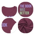 thumbnail image 5 of Tittly T Shirts for Women Spring Tops for Women Women's Read Print Loose Casual Long Sleeved T Shirt Graphic Tees Tshirts Shirts Wine L, 5 of 5