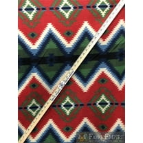Fleece Printed Fabric AZTEC CRIMSON / 58" Wide / Sold by the yard S-482