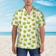 thumbnail image 2 of Fotbe Green Frog Hawaiian Shirt for Men Unisex Summer Beach Casual Short Sleeve Cotton Linen Button Down Shirts-X-Large, 2 of 5