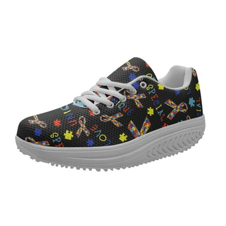 

Hot Sales Cartoon Autism Awareness Graphic Women s Spring Autumn Running Shoe Non-slip Brand Design Sneakers Zapatillas de Mujer