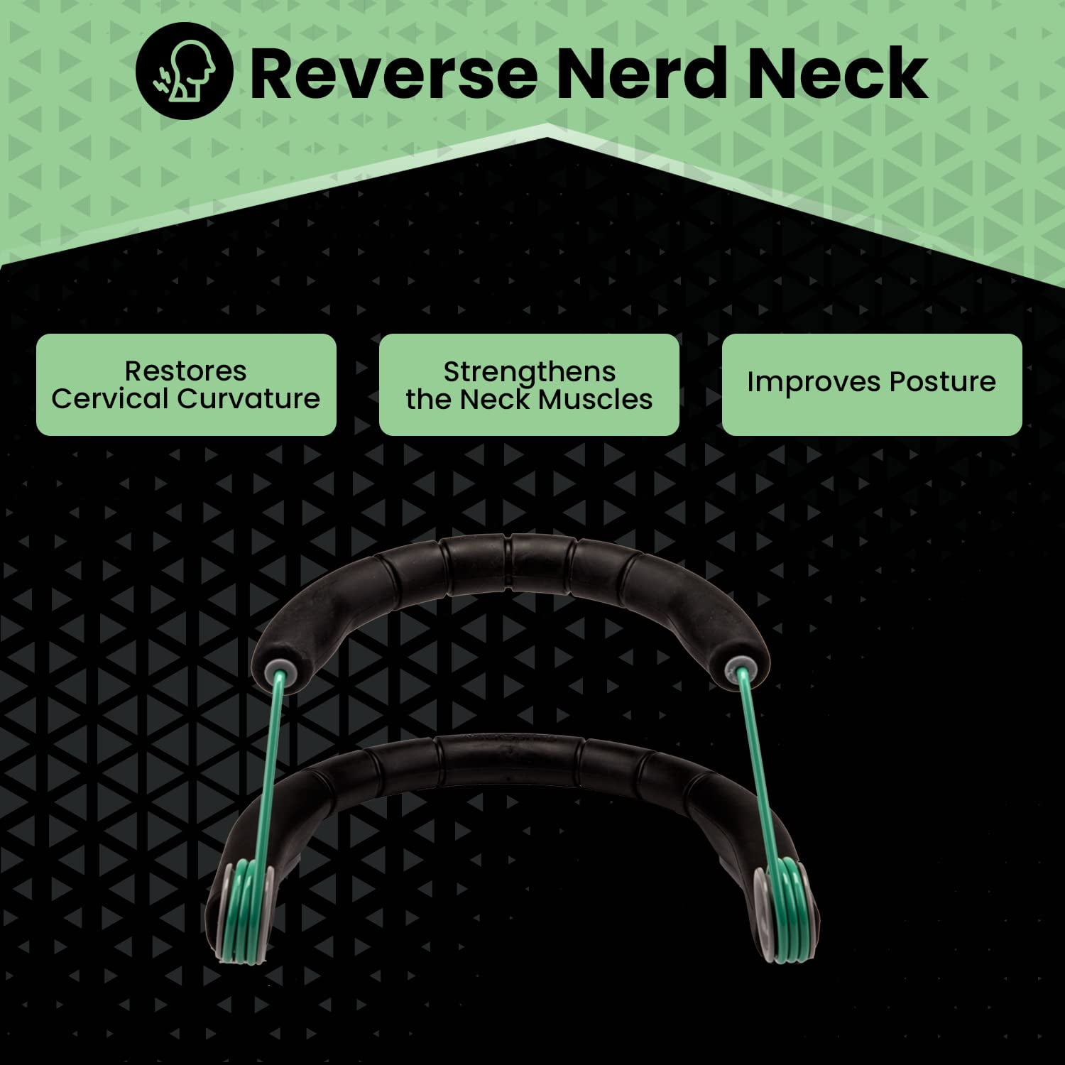 Portable Neck Strengthener by NeckSpring, Relieves Neck Pain, Restore Cervical Curvature, Improves posture; and Reverses Nerd Neck