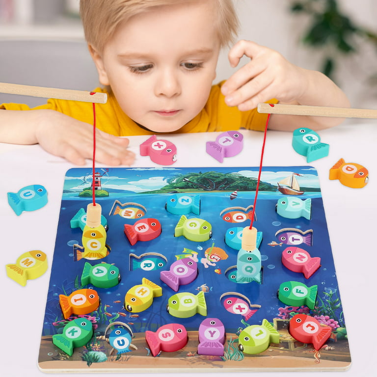 Retrok Magnetic Wooden Fishing Games for Toddlers - Creative Fish