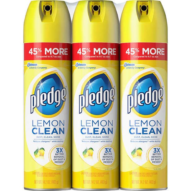 Pledge Furniture Cleaner, Lemon, 14.2 oz, 3 ct