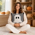 thumbnail image 6 of Halloween Throw Pillow Cover Ghost Bat Print Linen Cushion Case 18x18 Soft Breathable Hidden Zipper for Sofa Chair Holiday Decor by MPOISVA, 6 of 7