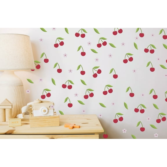 Cherry Wall Decals –  Blossom & Leaf Stickers for Kitchen, Nursery, or Kids Room Decor se281