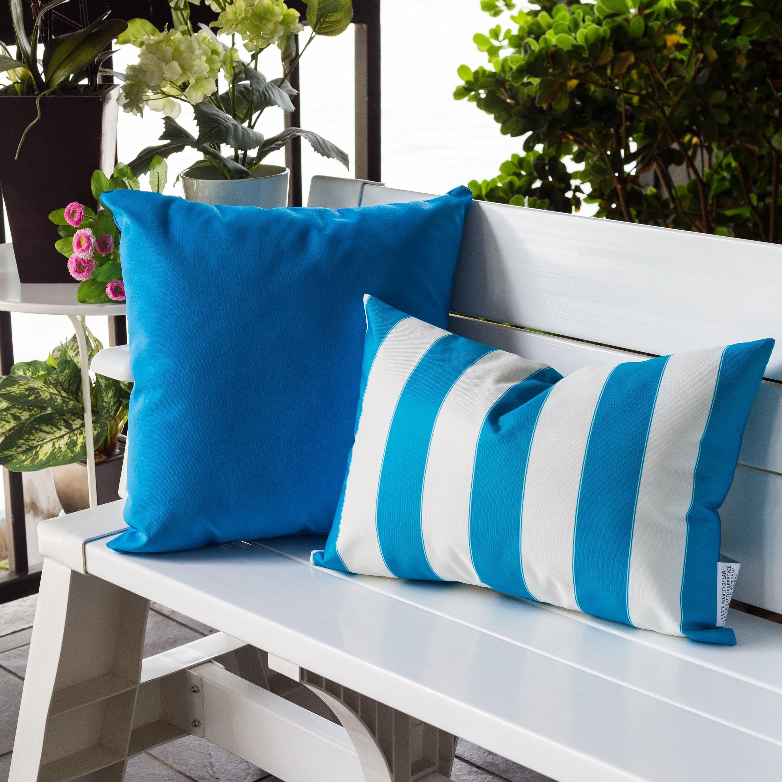 Riley Aqua Rectangular Outdoor Throw Pillow