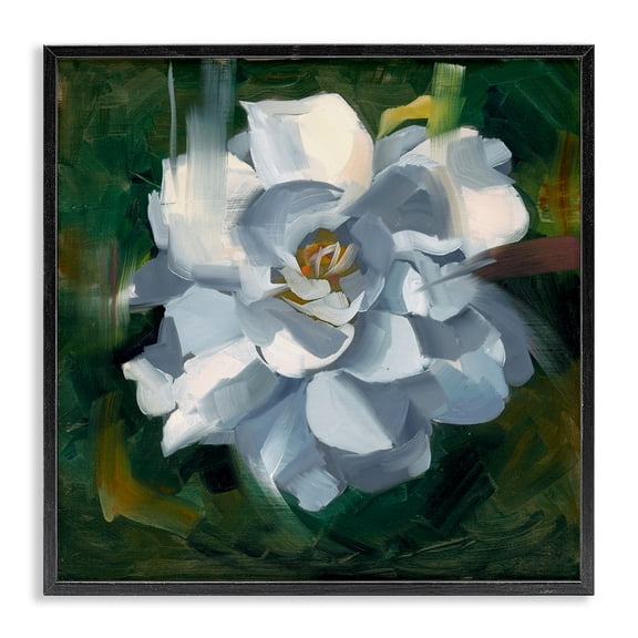 Stupell Industries Modern Paint Streaked Flower Black Framed Giclee Art, 12 x 12, by Liz Jardine