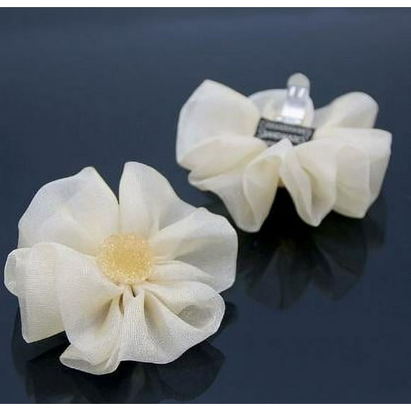 KAKOWELY 2pcs Detachable Fabric Flower Shoe Clips for High Heels Wedding Bridal Shoe Rose Decorations Fashionable Accessories for Women,2.76X"X2.76"X1.18"