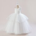 thumbnail image 4 of ZHOGXU Kids Elegant Girls Sleeveless Color Block One Shoulder Lace Layered Tulle Ball Gown Princess Dress Nice For Party And Dance, 4 of 9