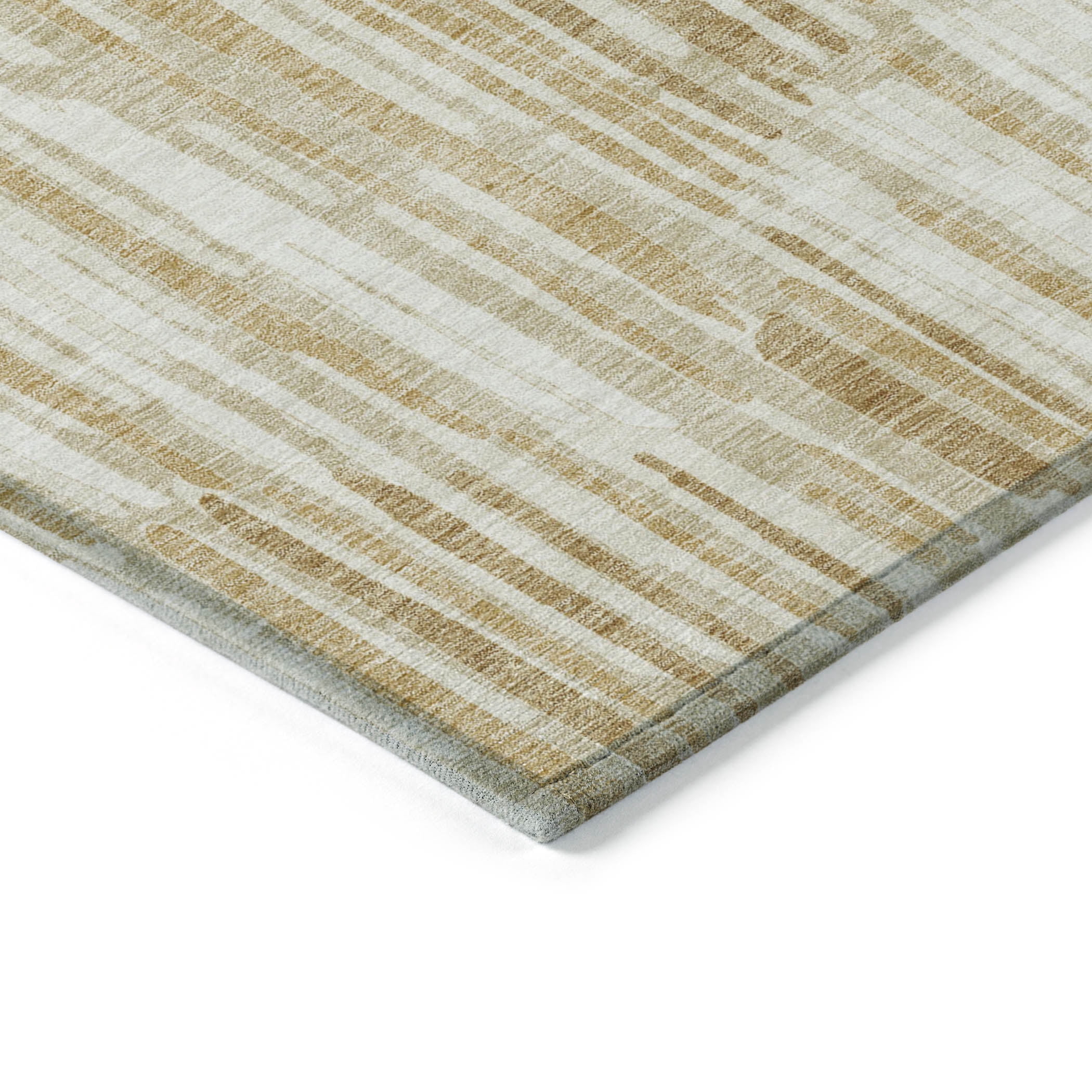 Addison Rugs Chantille Indoor/Outdoor Transitional Lines Gold Washable Rectangle Rug, 2'6" x 3'10"