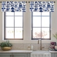 thumbnail image 3 of LALILO Kitchen Curtain Valance Nautical Sea Anchor Boat Life Rod Pocket Window Curtain 52"x 18" Set of 2, 3 of 5