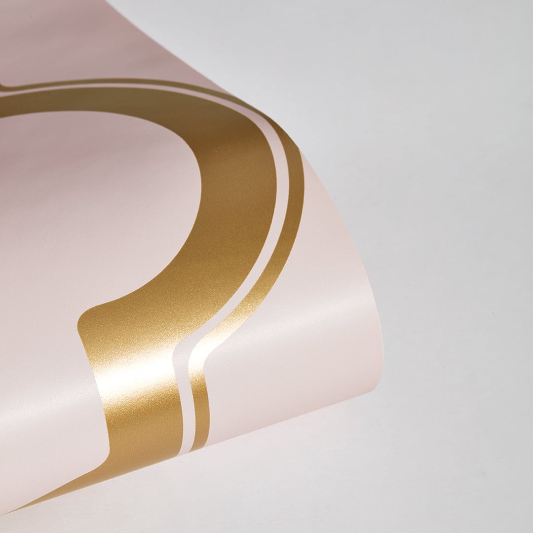 Tempaper Marrakesh Pink & Metallic Gold Peel and Stick Wallpaper, 20.5" x 16.5'