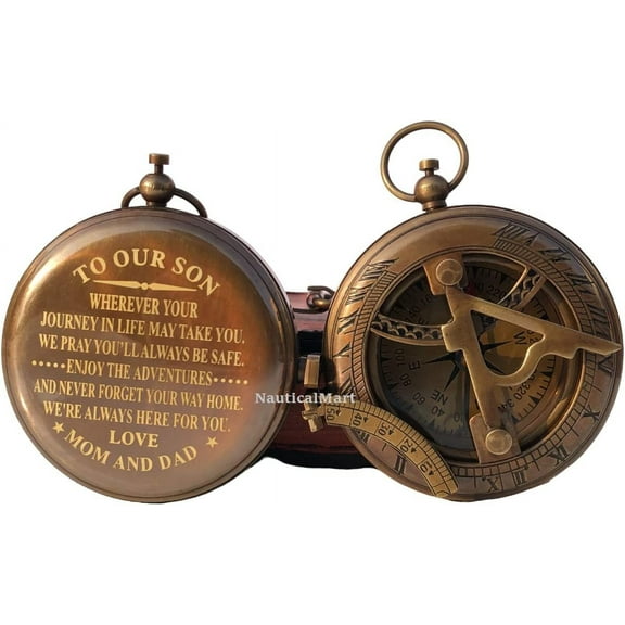 Personalized Compass, Gift for Husband, Son, to My Man, to My Fiancé, Dad, Boyfriend, for Customized Working Compass (to Our Son)