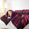 thumbnail image 3 of Manfei Abstract Starburst Light Twin Comforter Sets, Modern Neon Gradient Bedding Set, Pink and Orange, Black Reversible 2pcs, 1 Comforter and 1 Pillowcase, 3 of 6