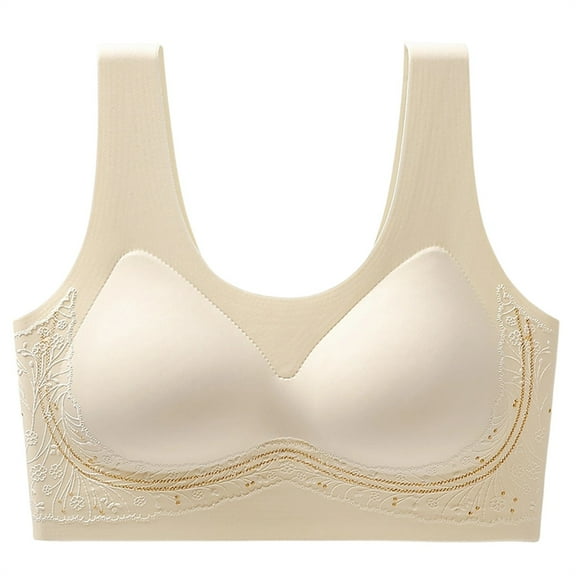 WRKEKC Wireless Bras for Women Satin Push Up Breathable Bra for Comfortable Everyday Wear and Support
