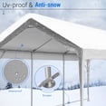 thumbnail image 6 of PEAKTOP OUTDOOR 12 x 20ft Upgraded Heavy Duty Carport ,Portable Car Canopy,Garage Tent,Boat Shelter with Reinforced Triangular Beams and 4 Weight Bags,with Ground Bar, 6 of 7