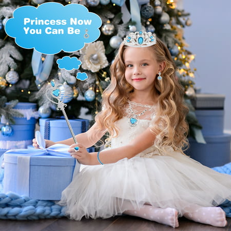 JUMPER 48 PCS Princess Pretend Jewelry Toy, Jewelry Dress Up Play Costume Set for Girls Includes Necklaces Wands Rings Earrings and Bracelets for Birthday Party Supplies