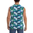 thumbnail image 4 of Fotbe Blue Lotus Flower Men's Camiseta sin Mangas Estampada para Hombres, Playera Casual para Gimnasio, Entrenamiento, Playa-XX-Large, 4 of 7