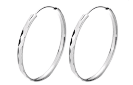 Wholesale Lots 20Pairs Clear Rhinestone Silver Tone 3mm x 35mm Hoop Earrings 