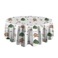 thumbnail image 5 of White Christmas Gingerbread Man Pattern Round Tablecloth 60"x60",Wrinkle Wipeable Table Cloth for Kitchen Dining Room Picnic Patio Party, 5 of 6
