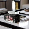thumbnail image 2 of ZUXONGSY Christmas Snowman Tissue Box Cover Modern PU Leather Tissue Holder with Snap Button Stylish Tissue Box Cover Decorative Tissue Box Cover Xmas Bathroom Decorative Accessories, 2 of 7