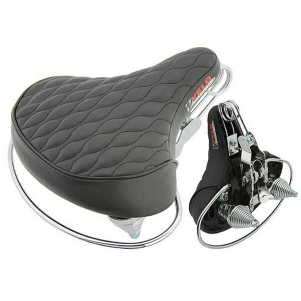 Beach Cruisers Saddle Diamond  Spring Black.bicycle part, beach cruiser seat, chopper fixie