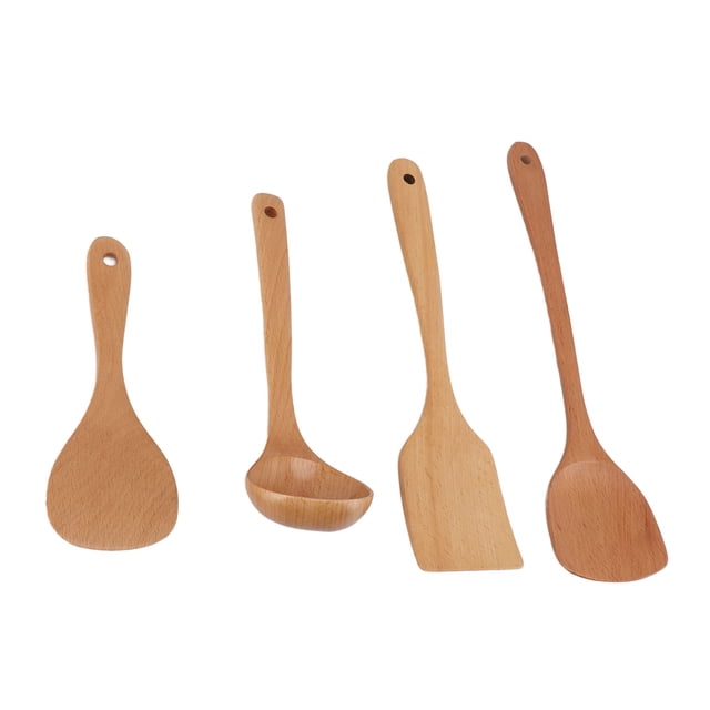 Utensilios De Madera De Cocina, Espátula De Madera Con Cabeza De Pala Ancha Para Guisar